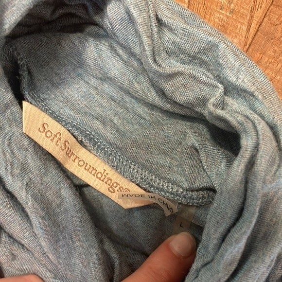 Soft Surroundings Great Shape Turtleneck - Blue Large - Picture 6 of 6